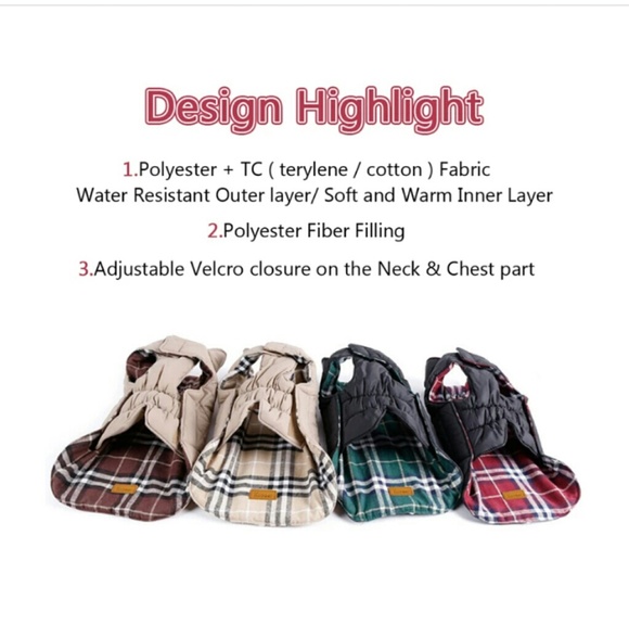 NWT Kuoser Reversible Plaid Dog Coat - Picture 5 of 7